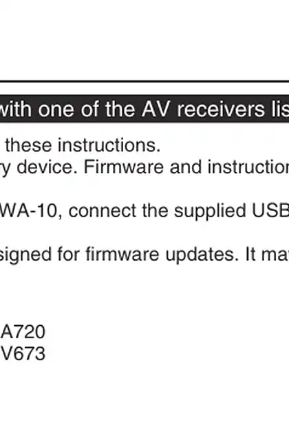 yamaha雅马哈YWA-10 Firmware Update Notes